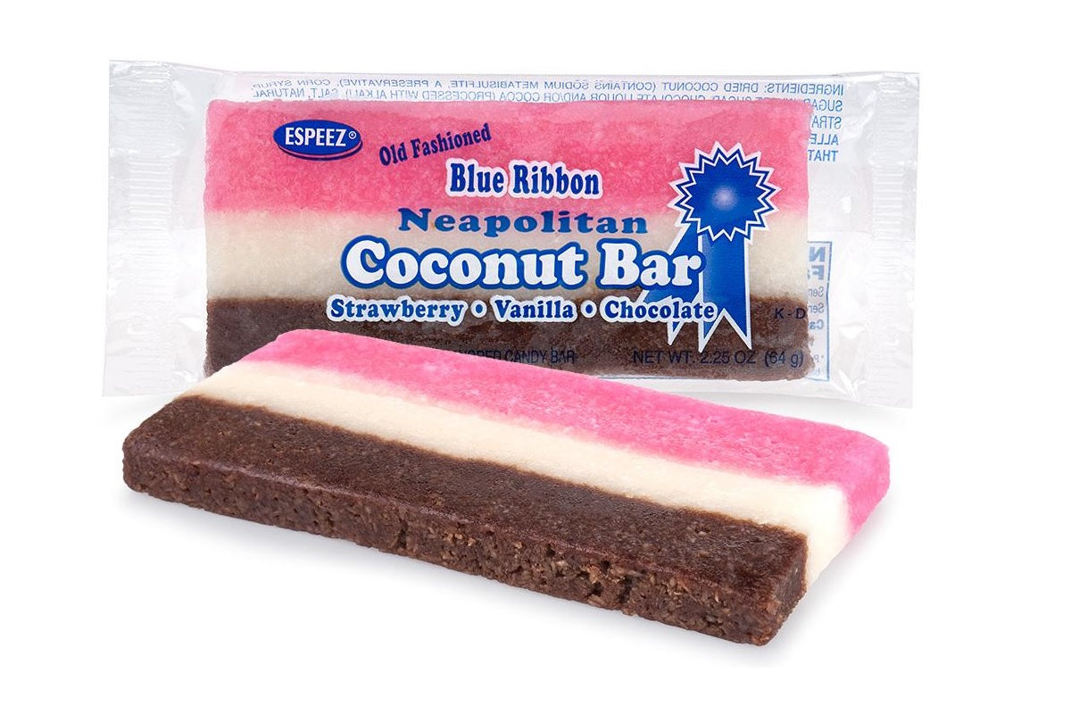 Blue Ribbon Neapolitan Coconut Bar 2.25 OZ – Sweets and Geeks